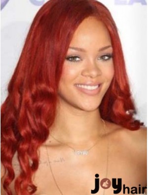 Red Wavy Without Bangs Lace Front 20 inch Top  Wigs