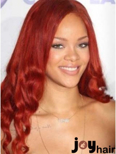 Red Wavy Without Bangs Lace Front 20 inch Top  Wigs