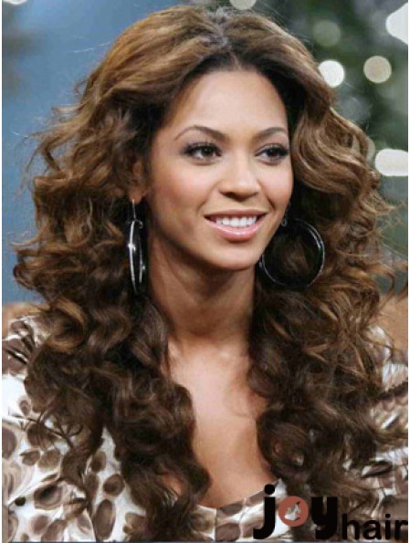 Brown Long Curly Without Bangs Full Lace 20 inch  Wigs