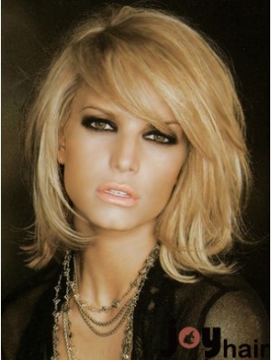 Jessica Simpson Wig Blonde Color Shoulder Length With Bangs