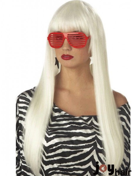 24 inch Popular Long Straight With Bangs Lady Gaga Wigs