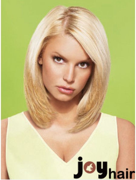 12 inch No-Fuss Blonde Short Straight Layered Jessica Simpson Wigs