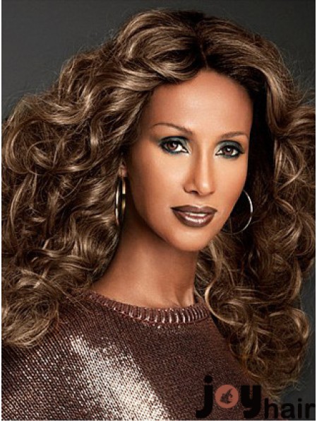 Long Curly Lace Front Brown 22 inch Fashionable Iman Wigs