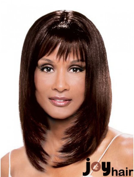 Auburn Shoulder Length Straight With Bangs Lace Front 14 inch Beverly Johnson Wigs