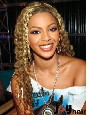 Blonde Long Curly Without Bangs Lace Front 24 inch  Wigs