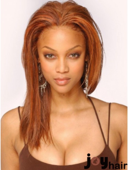 Auburn Straight Without Bangs Lace Front 16 inch Comfortable Tyra Banks Wigs