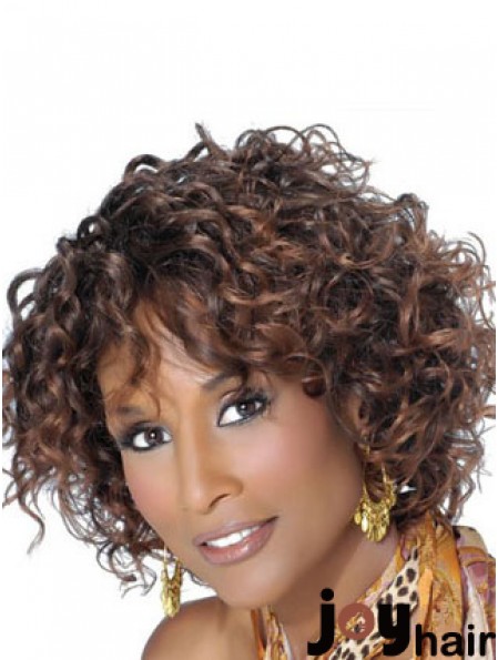 Brown Chin Length Curly With Bangs Lace Front 10 inch Beverly Johnson Wigs