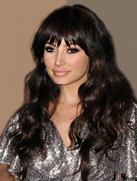 Gorgeous Black Long Wavy 26 inch With Bangs  Wigs