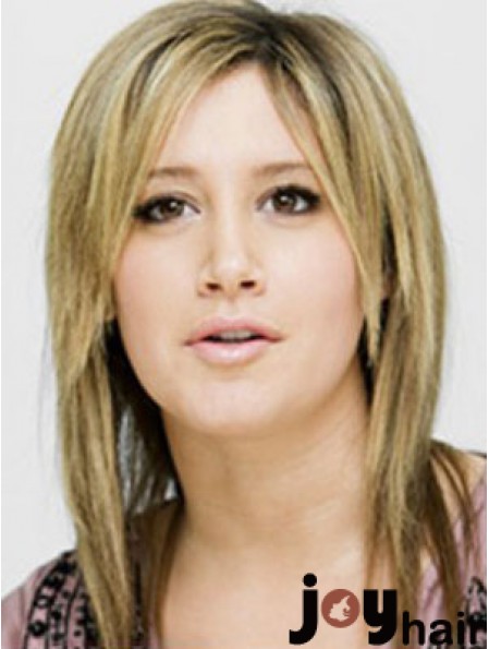 Modern Blonde Shoulder Length Straight 14 inch Layered Ashley Tisdale Wigs