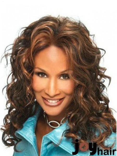 Brown Long Curly Without Bangs Lace Front 16 inch Beverly Johnson Wigs