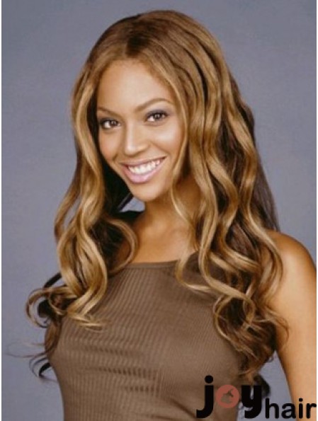 Brown Long Wavy Without Bangs Lace Front 22 inch  Wigs