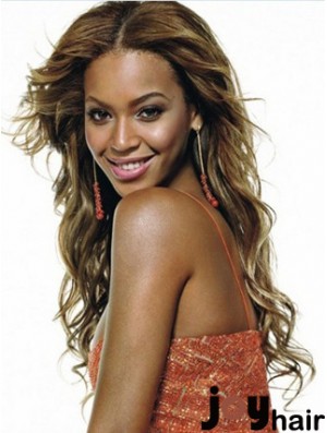 Brown Long Wavy Without Bangs Lace Front 22 inch  Wigs