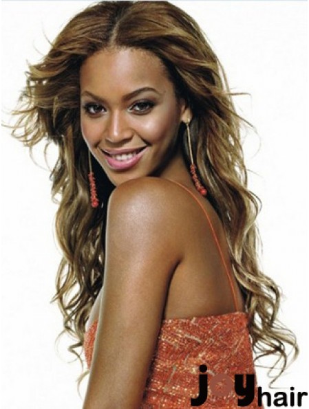 Brown Long Wavy Without Bangs Lace Front 22 inch  Wigs