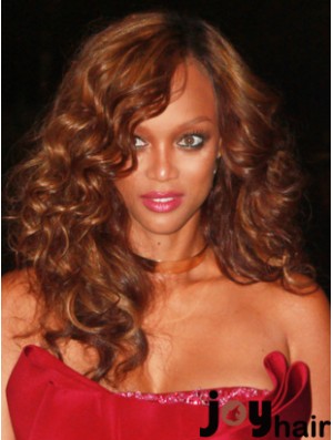 Auburn Curly Without Bangs Lace Front 18 inch Great Tyra Banks Wigs