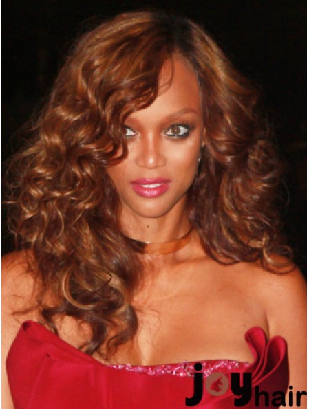 Auburn Curly Without Bangs Lace Front 18 inch Great Tyra Banks Wigs