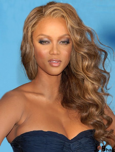 Brown Curly Without Bangs Lace Front 22 inch Exquisite Tyra Banks Wigs