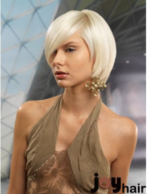 Monofilament Bobs Short Straight 10 inch Platinum Blonde Cheapest Fashion Wigs