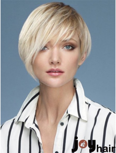 Capless Boycuts Short Straight 10 inch Platinum Blonde Sassy Fashion Wigs