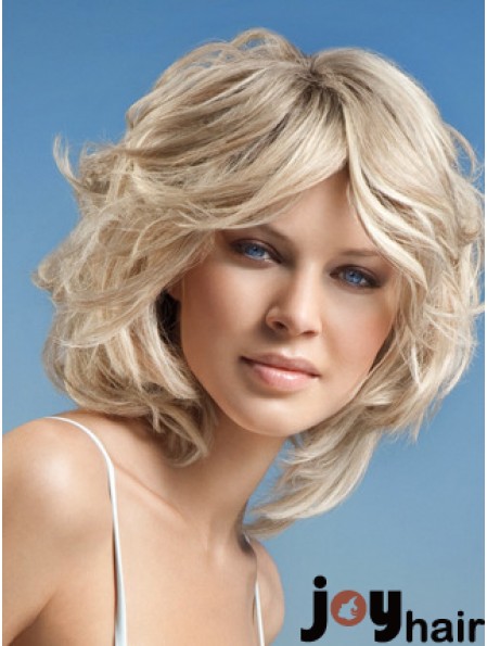 Full Lace Layered Chin Length Wavy 12 inch Platinum Blonde Cheap Fashion Wigs