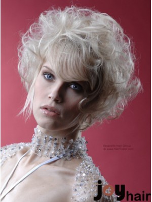 Monofilament Grey Short Curly 10 inch Platinum Blonde Perfect Fashion Wigs