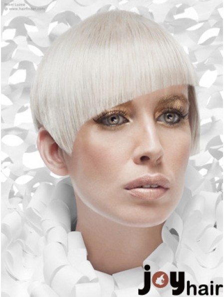 Lace Front Boycuts Short Straight 8 inch Platinum Blonde Cheapest Fashion Wigs