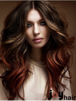 Best Ombre/2 Tone Long Wavy Layered 20 inch Human Lace Wigs