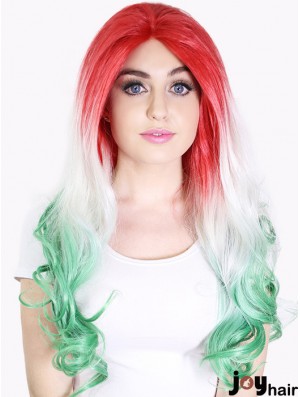 22 inch Ombre/2 Tone Long Without Bangs Wavy Perfect Lace Wigs