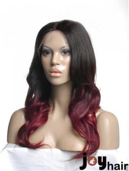 Long Ombre/2 Tone Wavy Without Bangs Good African American Wigs