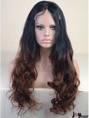 Long Wavy Without Bangs Full Lace 24 inch Modern Black Women Wigs