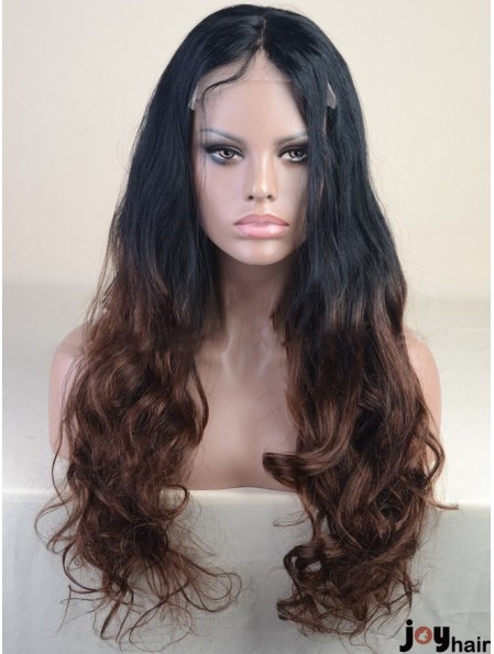 Long Wavy Without Bangs Full Lace 24 inch Modern Black Women Wigs