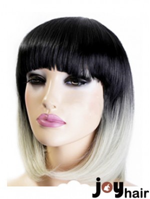 Modern 12 inch Chin Length Straight Wigs For Black Women