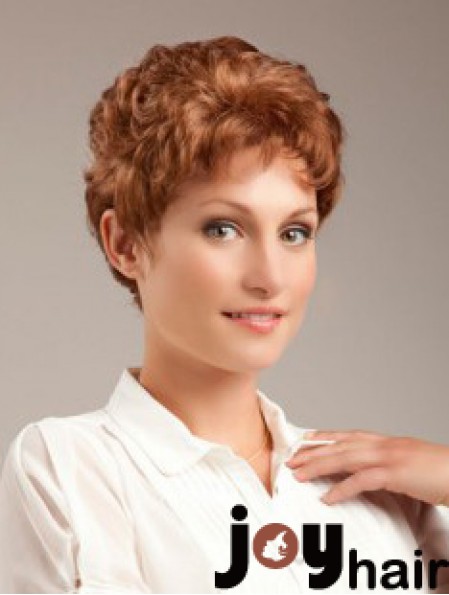 Wavy Auburn Sleek Cropped Classic Wigs