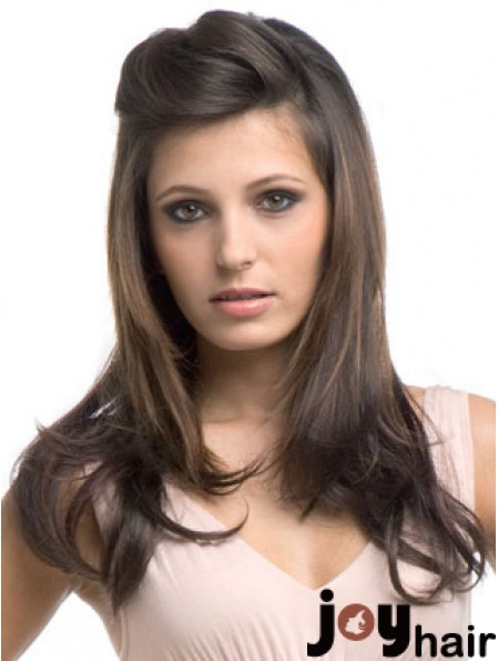 Long Wavy Brown Cheapest Synthetic Half Wigs