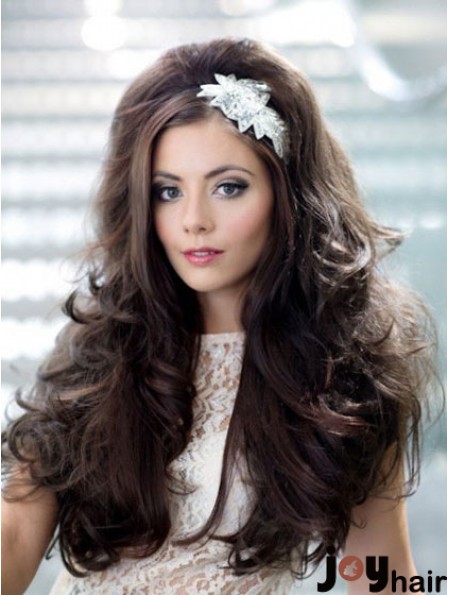 Long Wavy Brown Hairstyles Synthetic Half Wigs