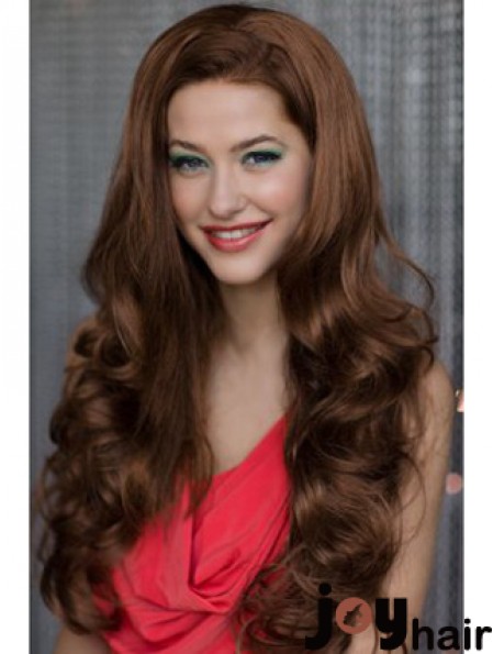 Long Wavy Auburn Soft Synthetic Half Wigs