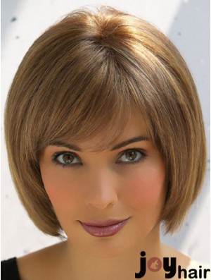 Trendy Brown Remy Human Hair Straight Hair Wigs Online