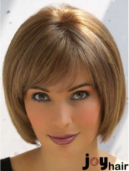 Trendy Brown Remy Human Hair Straight Hair Wigs Online