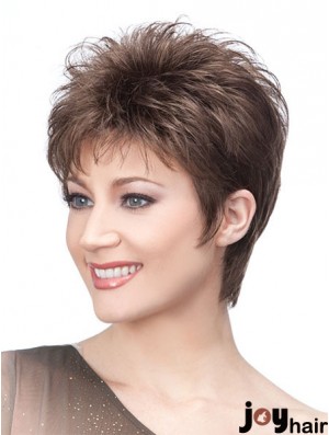 Brown Cropped Straight Boycuts Capless Wig Sales Online