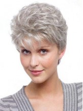 Durable Short Grey Wig For Old Women