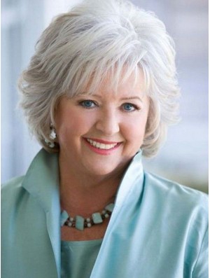 Comfortable White Wig for Seniors