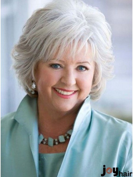 Comfortable White Wig for Seniors