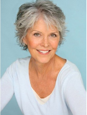 Human Hair Grey Wig for Women UK