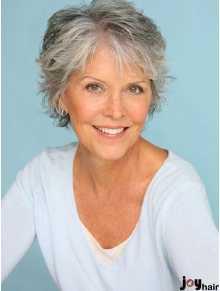 Human Hair Grey Wig for Women UK