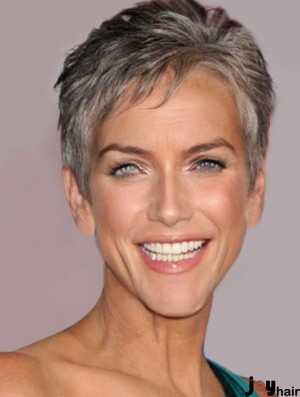 Grey Wig Short Hair Capless Wig For Women  Wig