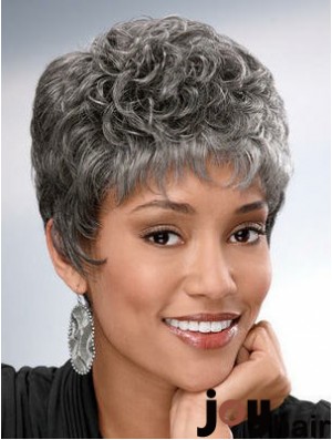 Synthetic Short Curly Capless Elderly Lady Wigs