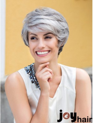 Wavy Lace Front 8 inch Top Short Grey Wigs