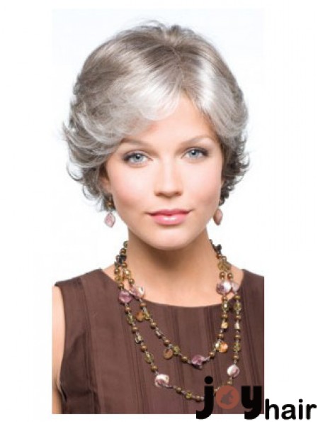 Synthetic Fabulous Short Wavy Grey Wigs