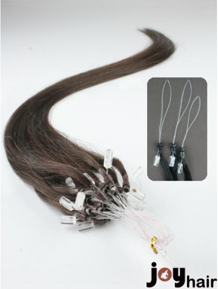 Exquisite Brown Straight Micro Loop Ring Hair Extensions