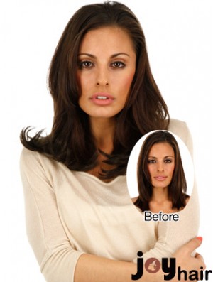 High Quality Brown Straight Remy Human Hair Clip In Hair Extensions