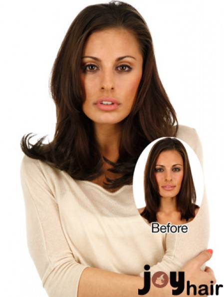 High Quality Brown Straight Remy Human Hair Clip In Hair Extensions